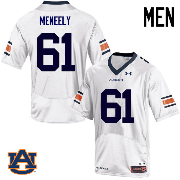 Men Auburn Tigers #61 Ryan Meneely College Football Jerseys Sale-White